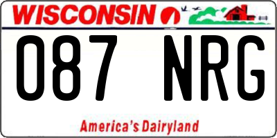 WI license plate 087NRG