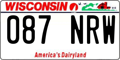 WI license plate 087NRW