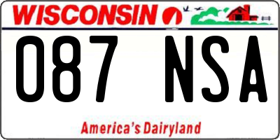 WI license plate 087NSA