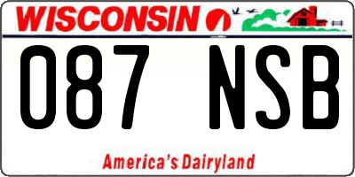 WI license plate 087NSB