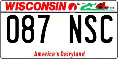 WI license plate 087NSC