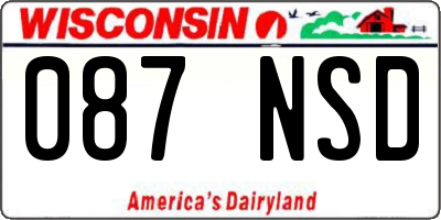 WI license plate 087NSD