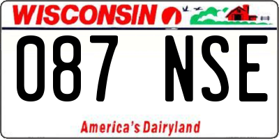 WI license plate 087NSE