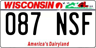 WI license plate 087NSF