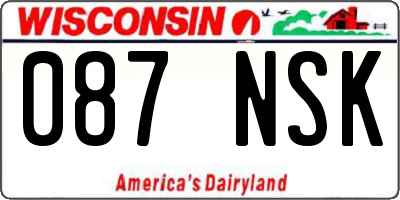 WI license plate 087NSK