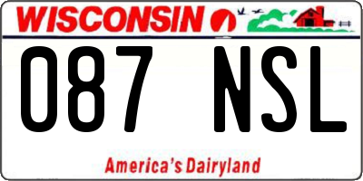WI license plate 087NSL