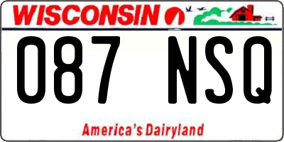 WI license plate 087NSQ