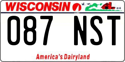 WI license plate 087NST