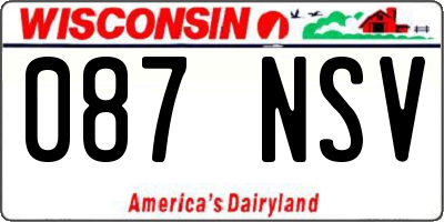 WI license plate 087NSV