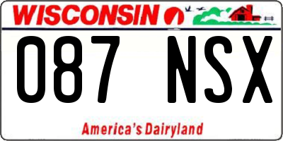 WI license plate 087NSX