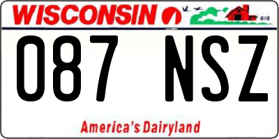 WI license plate 087NSZ