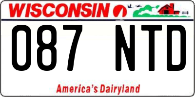 WI license plate 087NTD