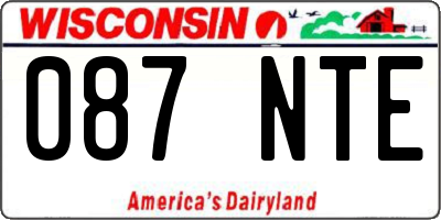 WI license plate 087NTE