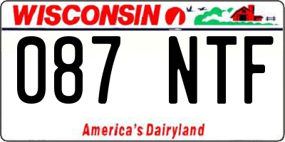 WI license plate 087NTF
