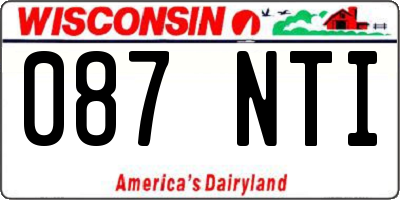 WI license plate 087NTI