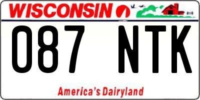 WI license plate 087NTK