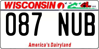 WI license plate 087NUB