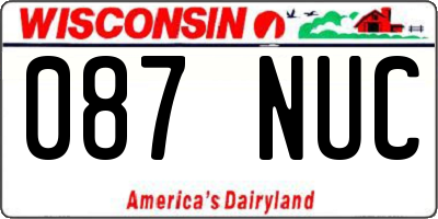 WI license plate 087NUC