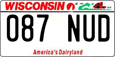 WI license plate 087NUD