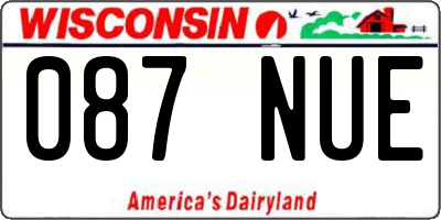 WI license plate 087NUE