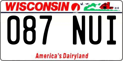 WI license plate 087NUI