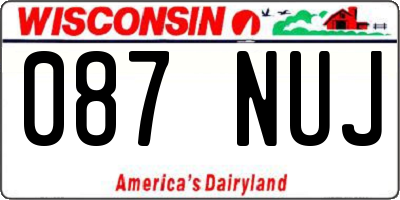 WI license plate 087NUJ