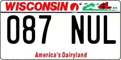 WI license plate 087NUL