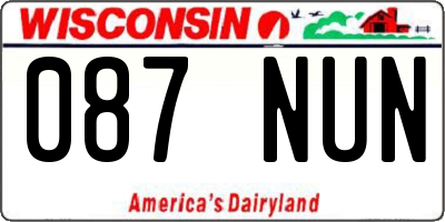WI license plate 087NUN