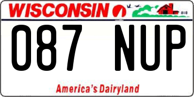 WI license plate 087NUP
