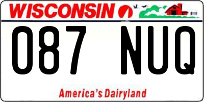 WI license plate 087NUQ