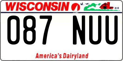 WI license plate 087NUU
