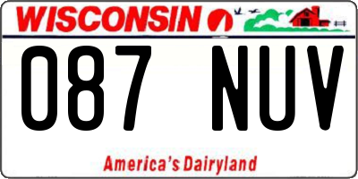 WI license plate 087NUV