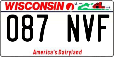 WI license plate 087NVF