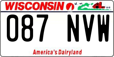 WI license plate 087NVW