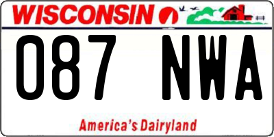 WI license plate 087NWA