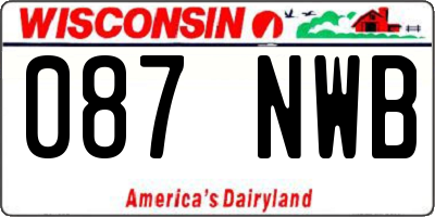 WI license plate 087NWB