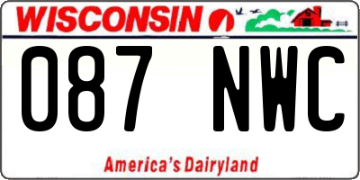 WI license plate 087NWC