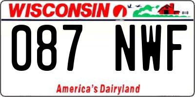WI license plate 087NWF