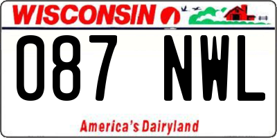 WI license plate 087NWL