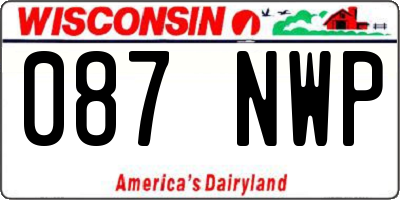 WI license plate 087NWP