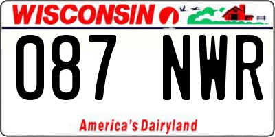WI license plate 087NWR
