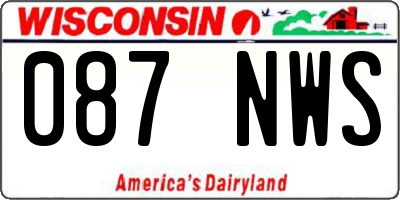 WI license plate 087NWS