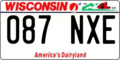 WI license plate 087NXE