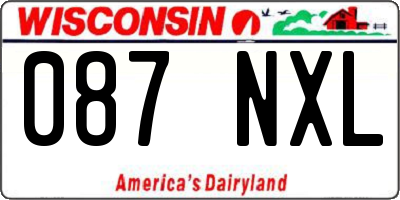 WI license plate 087NXL