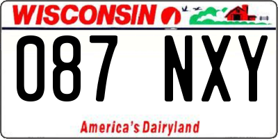 WI license plate 087NXY