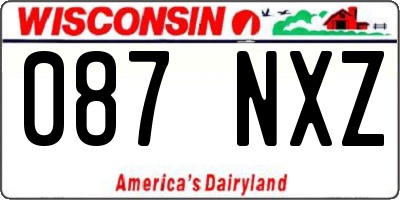 WI license plate 087NXZ