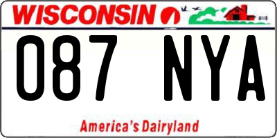 WI license plate 087NYA
