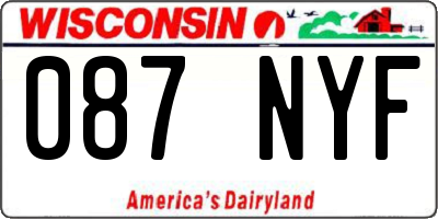 WI license plate 087NYF