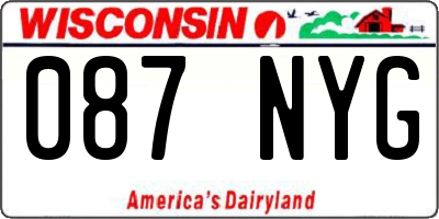 WI license plate 087NYG