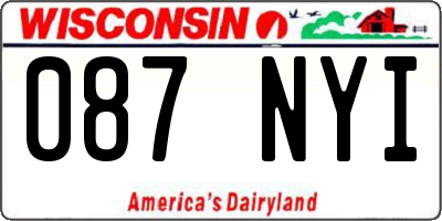 WI license plate 087NYI